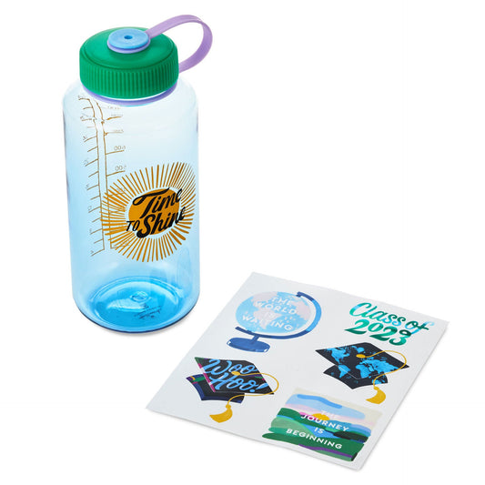 Time to Shine Water Bottle With Stickers, 32 oz.