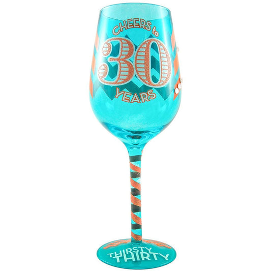 Top Shelf 30th Birthday Wine Glass