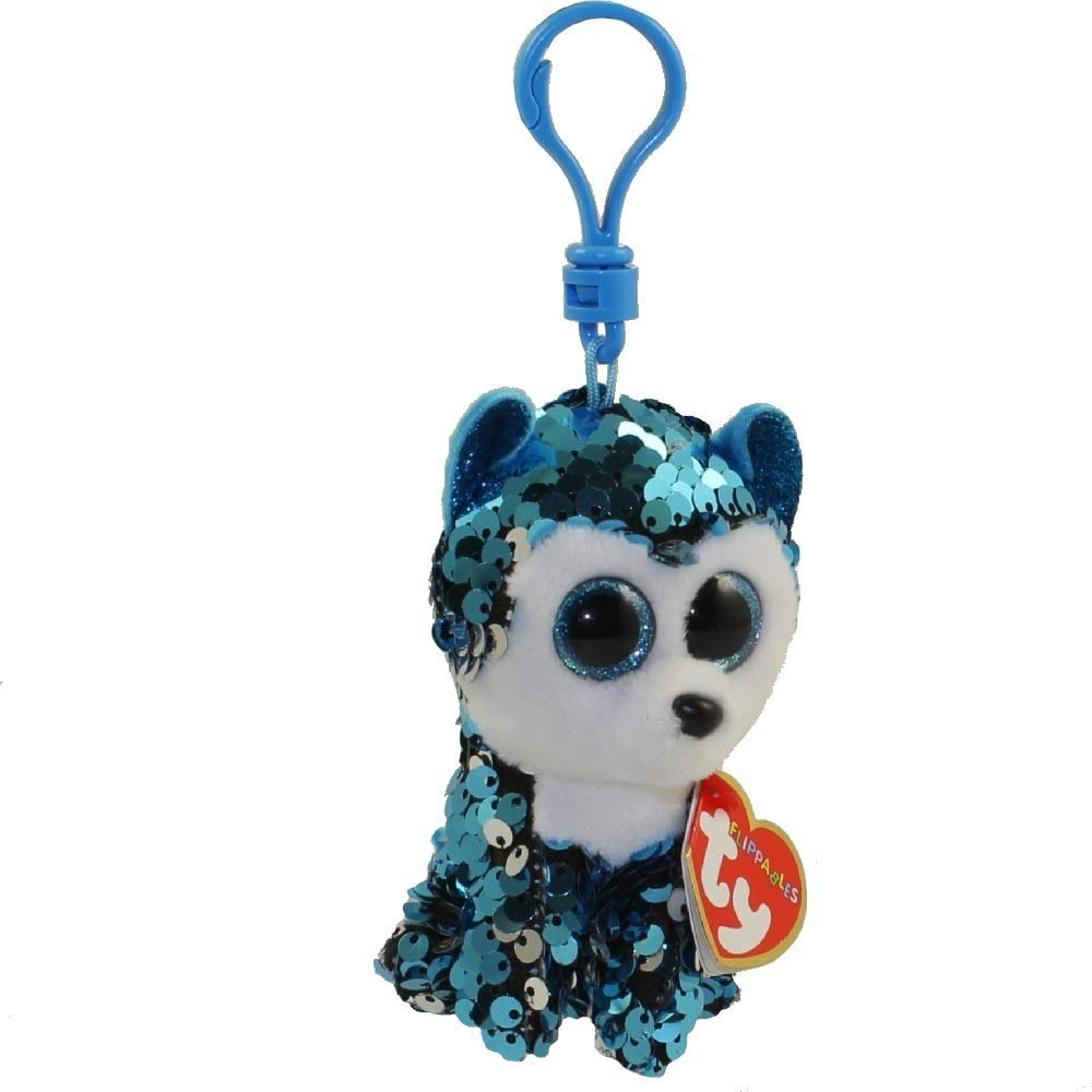 Ty Beanie Boos Flippables Slush Blue Husky Clip, 5" H