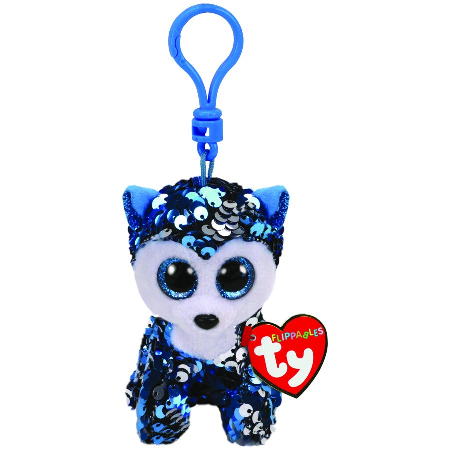 Ty Beanie Boos Flippables Slush Blue Husky Clip, 5" H