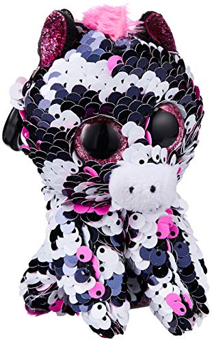 Ty Beanie Boos Flippables Slush Zoey the Zebra Clip, 5" H