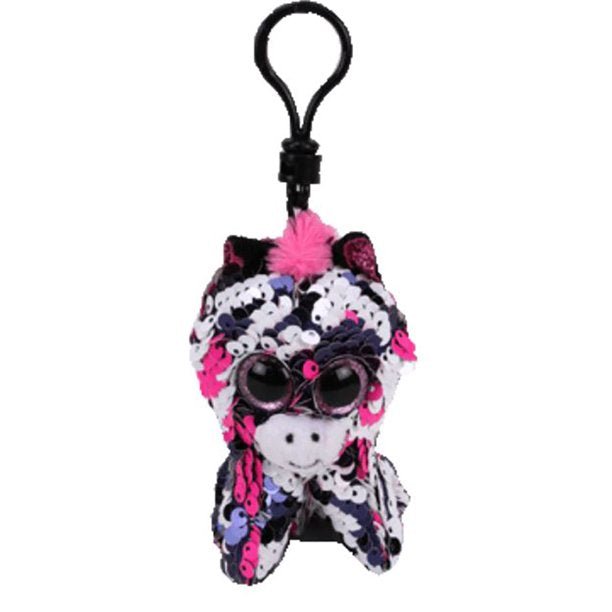 Ty Beanie Boos Flippables Slush Zoey the Zebra Clip, 5" H