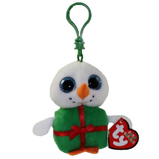 TY Holiday Baby - Shivers the Snowman, Backpack Clip, 3.5"