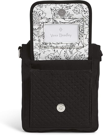Vera Bradley Women's Microfiber RFID Mini Hipster Classic Black