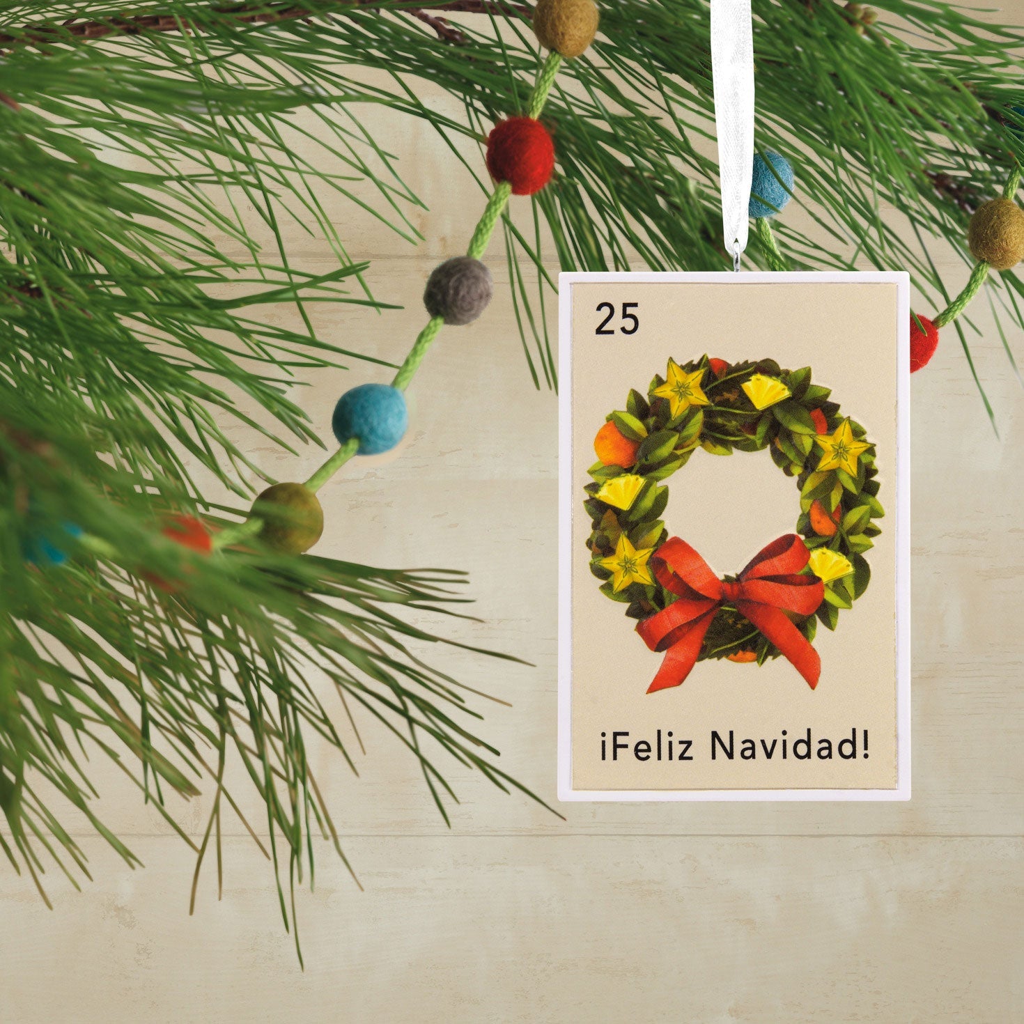 Vida Feliz Navidad Stamp Hallmark Ornament