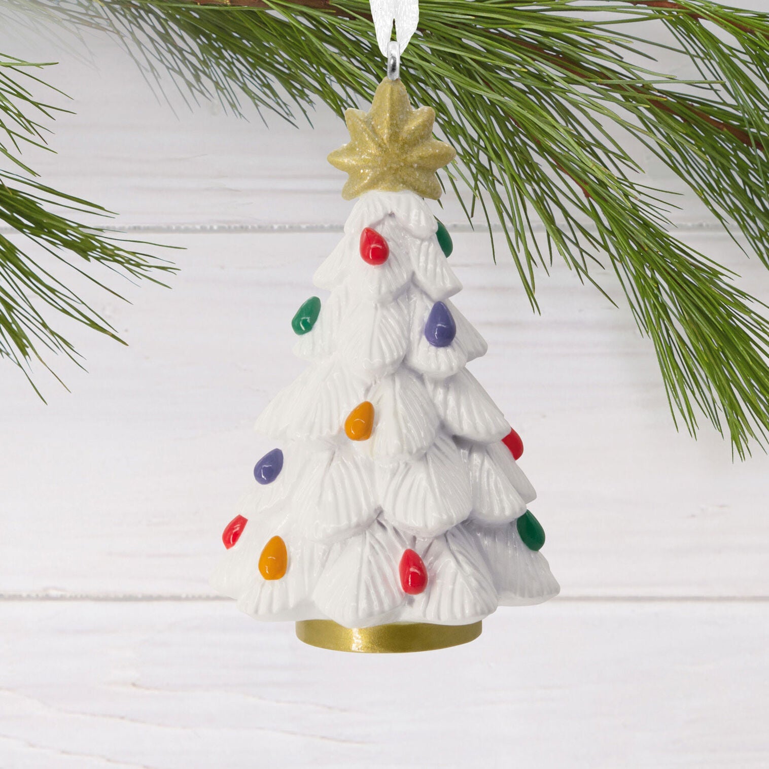 Vintage Pottery Christmas Tree Hallmark Ornament