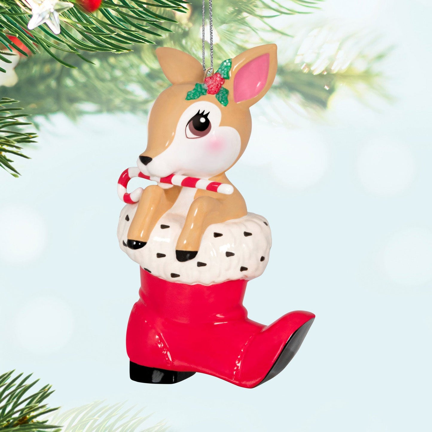 Vintage Reindeer Porcelain 2024 Keepsake Ornament