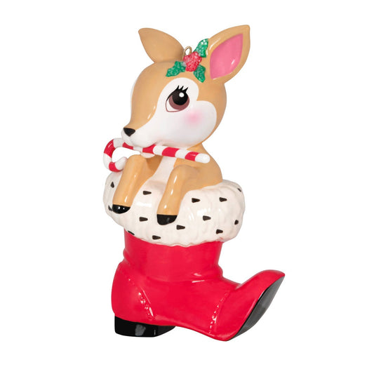 Vintage Reindeer Porcelain 2024 Keepsake Ornament