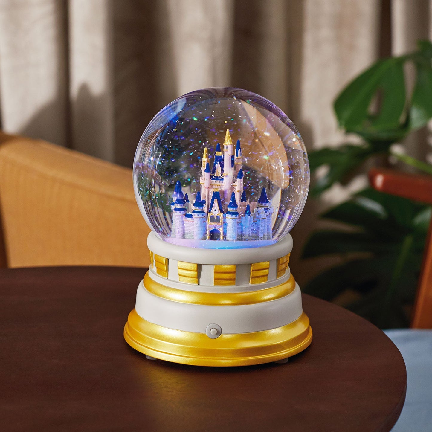 Walt Disney World 50th Anniversary Castle Snow Globe With Light and Sound