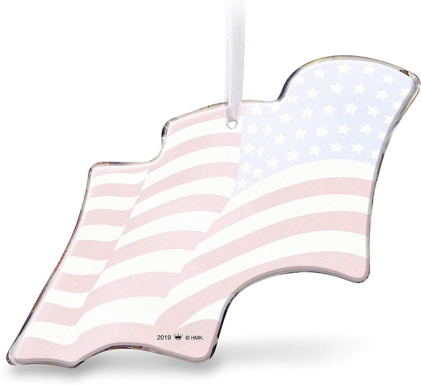 Wave Proudly, American Flag, Glass, 2019 Keepsake Ornament