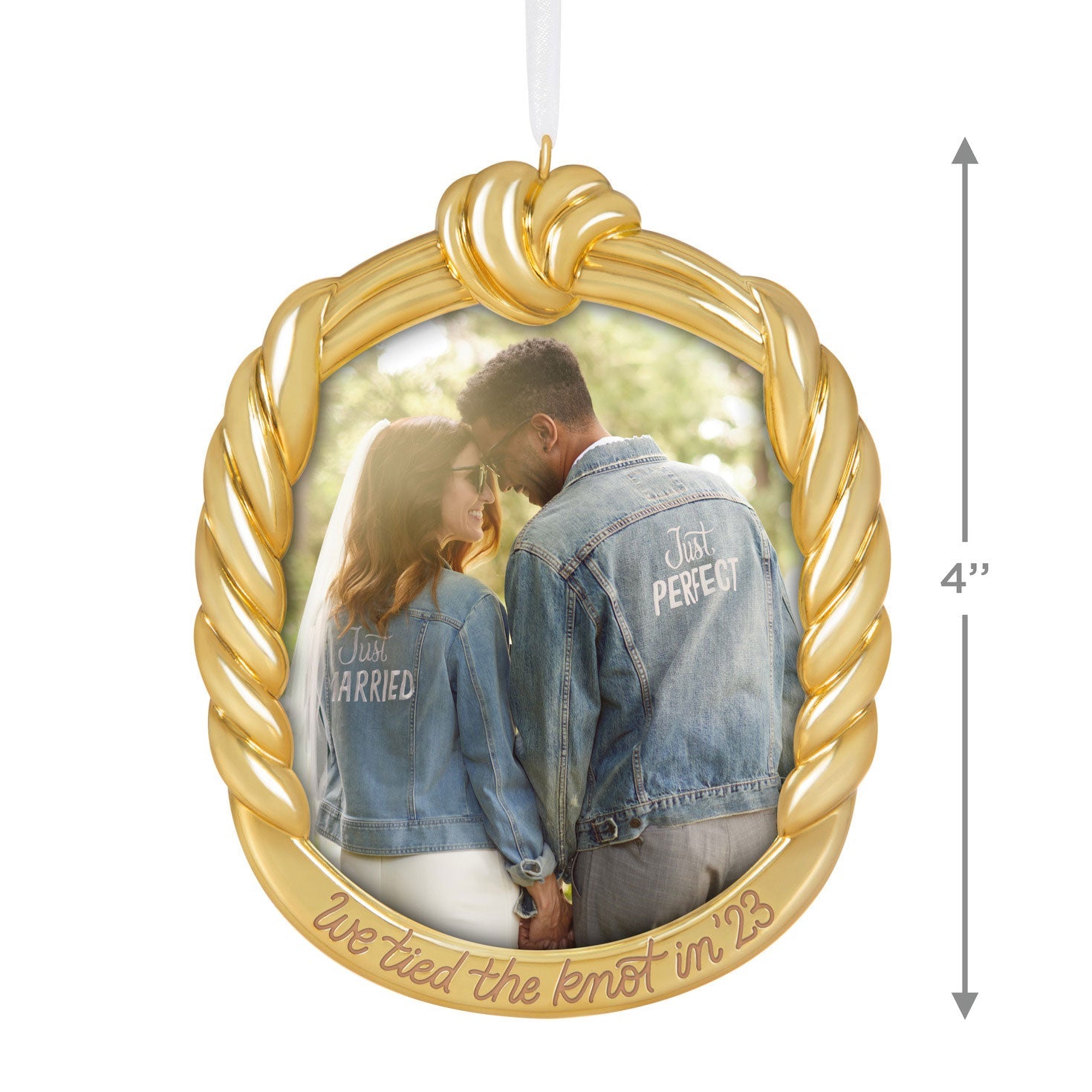 We Tied the Knot! Metal Photo Frame, 2023 Keepsake Ornament