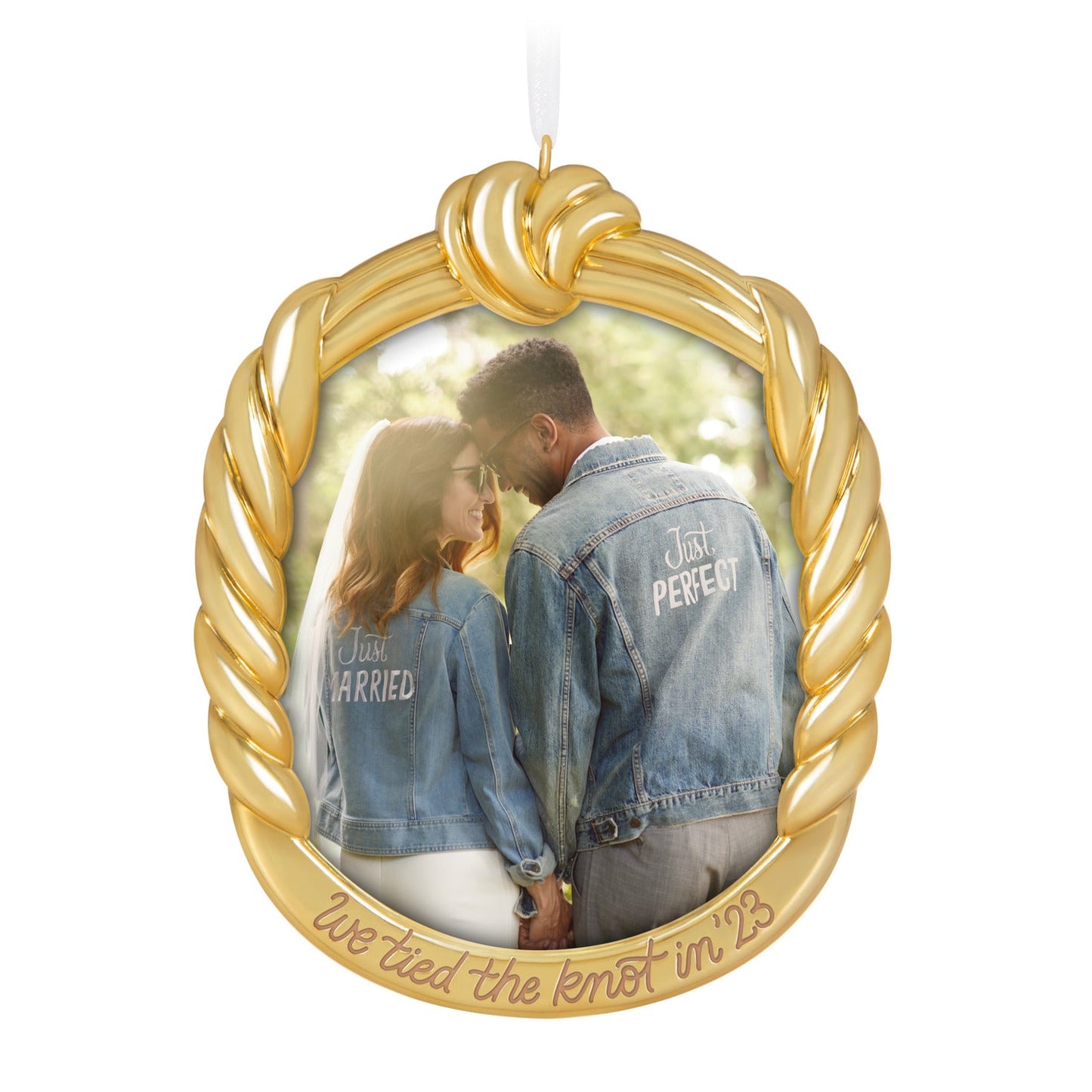 We Tied the Knot! Metal Photo Frame, 2023 Keepsake Ornament