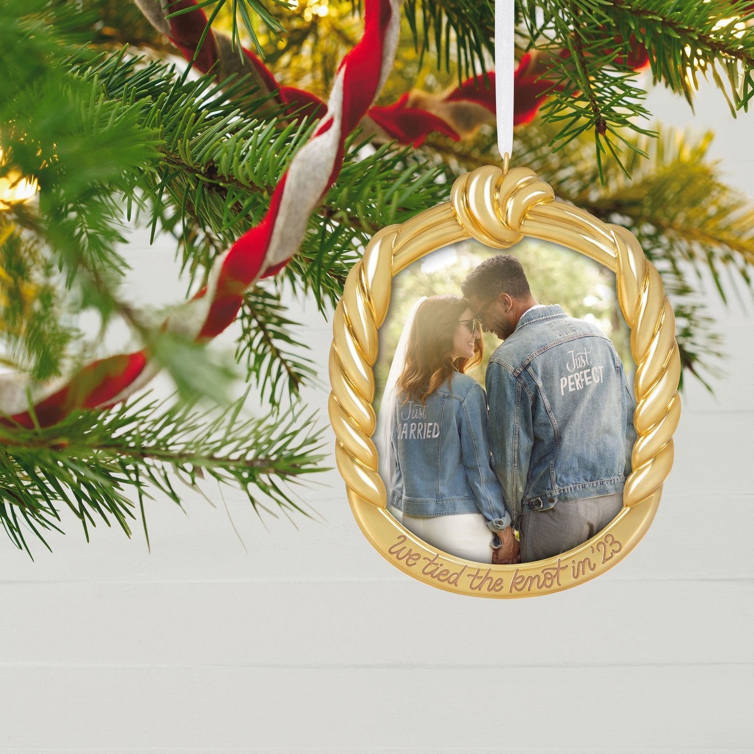 We Tied the Knot! Metal Photo Frame, 2023 Keepsake Ornament