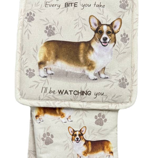 Welsh Corgi Oven Mitt Set