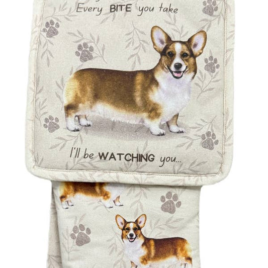 Welsh Corgi Oven Mitt Set