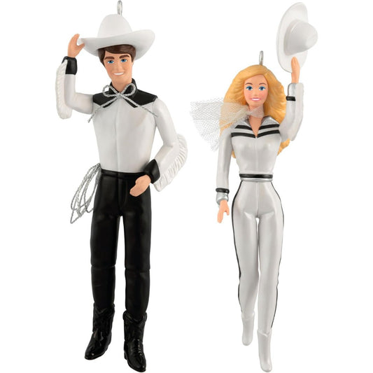 Western Stars Barbie and Ken Ornament Set 2025 Keepsake