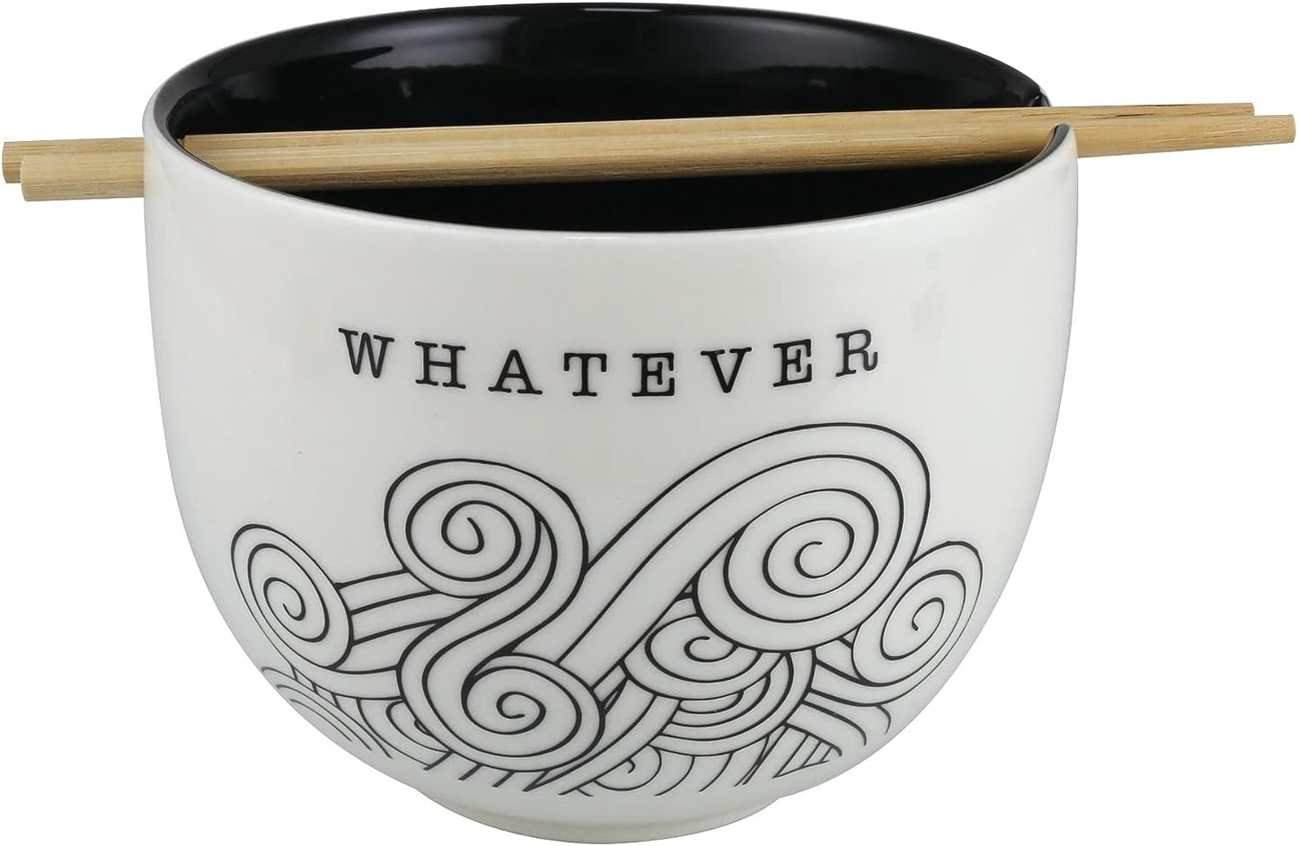 "Whatever" Swirls Ramen Bowl and Chopsticks Set, 5.25"