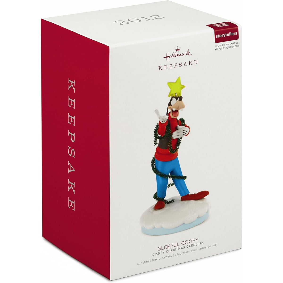 Hallmark Keepsake Ornament 2018 Year Dated, Disney Christmas Carolers Gleeful Goofy With Music and Light, Storyteller