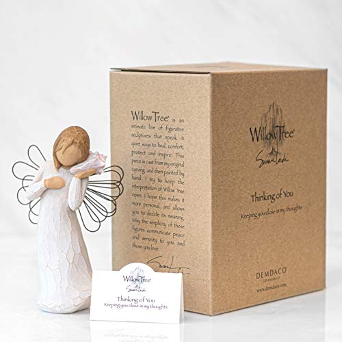 Willow Tree Thinking of You Angel, Sculpted Hand-Painted Figure