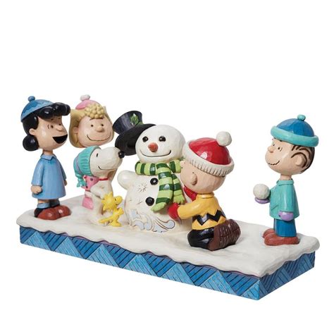 "Winter Fun" Peanuts Gang Building Snowman Figurine