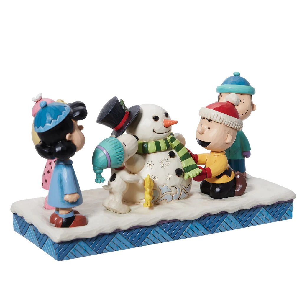 "Winter Fun" Peanuts Gang Building Snowman Figurine