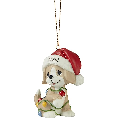 Wishing You Joyful Sounds of The Season Annual Angel Bisque Porcelain Ornament