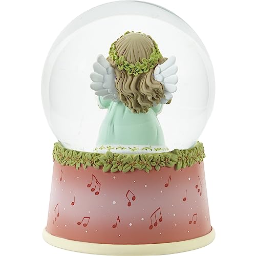 Wishing You Joyful Sounds of The Season Annual Angel Resin/Glass Musical Snow Globe