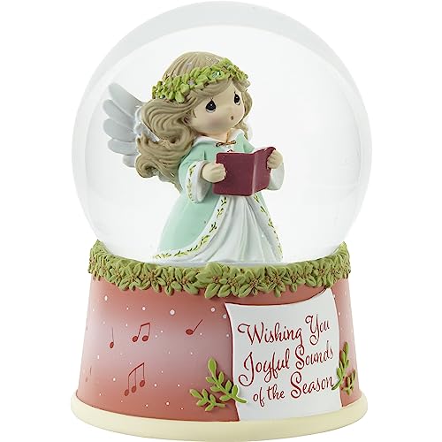 Wishing You Joyful Sounds of The Season Annual Angel Resin/Glass Musical Snow Globe