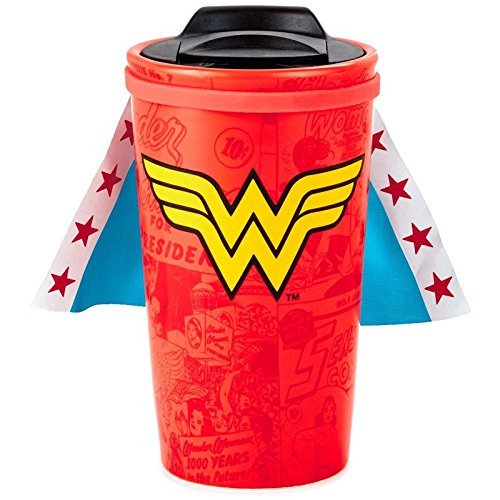 Wonder Woman DC Comics Travel Mug With Removable Cape, 10 oz.