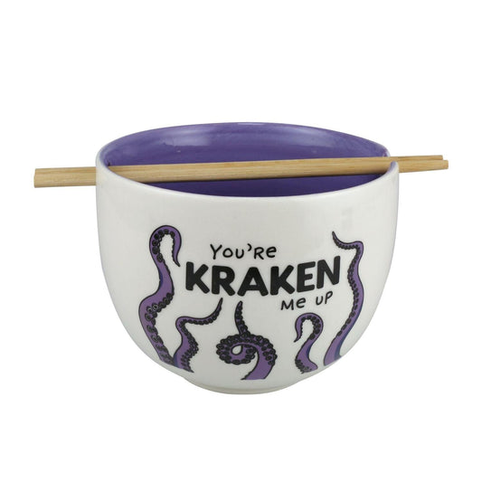 "You're Kraken Me Up" Ramen Bowl and Chopsticks Set, 5.25"