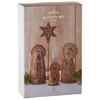 Pierced Metal Holy Family Nativity Set of 4