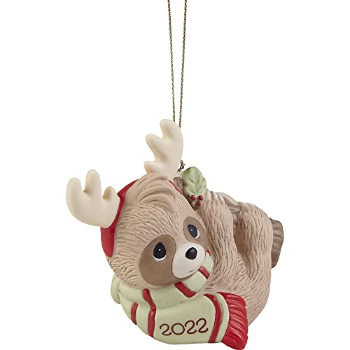Precious Moments 221009 Slow Down for The Holidays 2022 Dated Animal Bisque Porcelain Ornament
