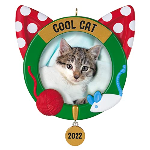 Hallmark Keepsake Christmas Ornament 2022 Year-Dated, Cool Cat Photo Frame