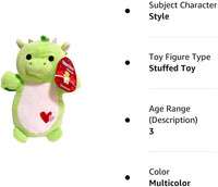 Squishmallows Valentine Squad HugMees Desmond the Dragon 10"