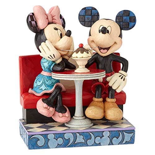 Disney Traditions by Jim Shore Mickey and Minnie Mouse Soda Shop Figurine, 6.25 Inch