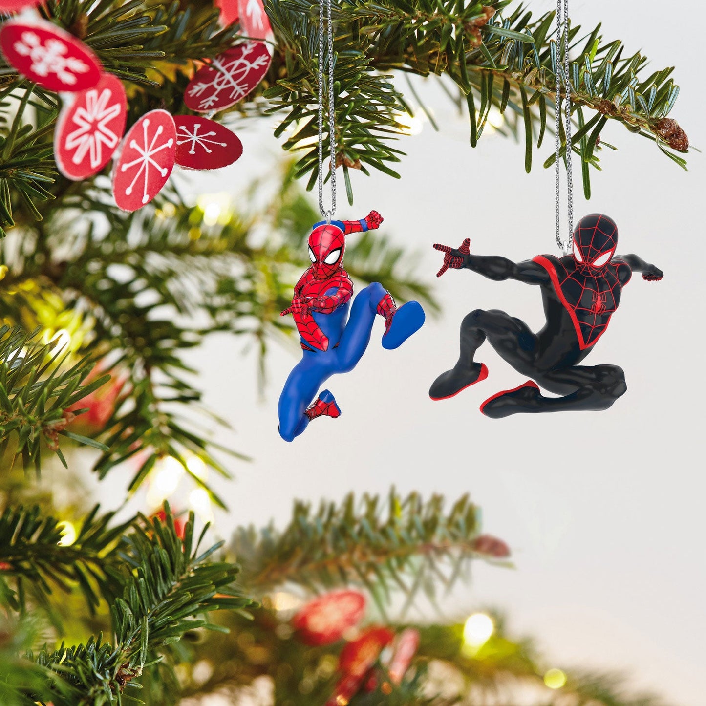 Mini Marvel Spider Man and Miles Morales, 2023 Keepsake Ornaments, Set of 2