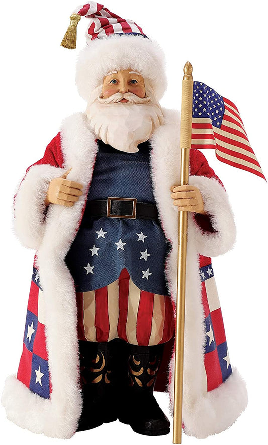 Department 56 Possible Dreams Jim Shore Patriotic Santa Stars and Stripes Figurine, 10.5 Inch,
