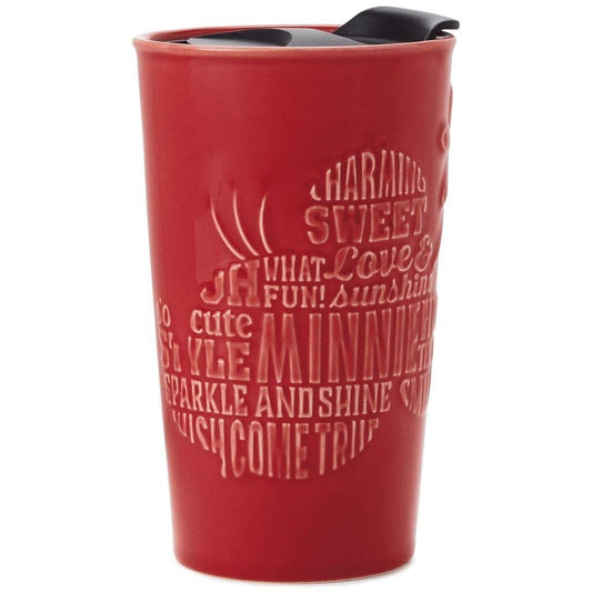 Disney Minnie Mouse Words Silhouette Travel Mug, 10oz