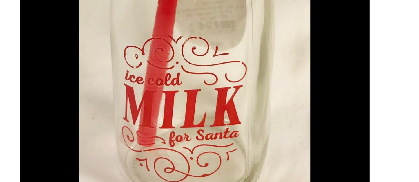 Iced Cold Milk for Santa Bottle