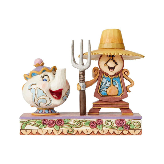 Enesco Disney Traditions by Jim Shore Cogsworth and Mrs Potts Figurine