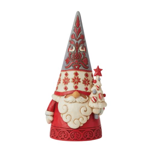 Enesco Jim Shore Heartwood Creek Nordic Noel Gnome with Tree Cozy Christmas Figurine, 6.61 Inch, Multicolor