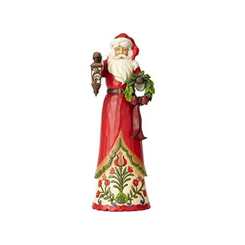 Enesco Jim Shore Heartwood Creek Tall Santa with Lantern Figurine, 15",