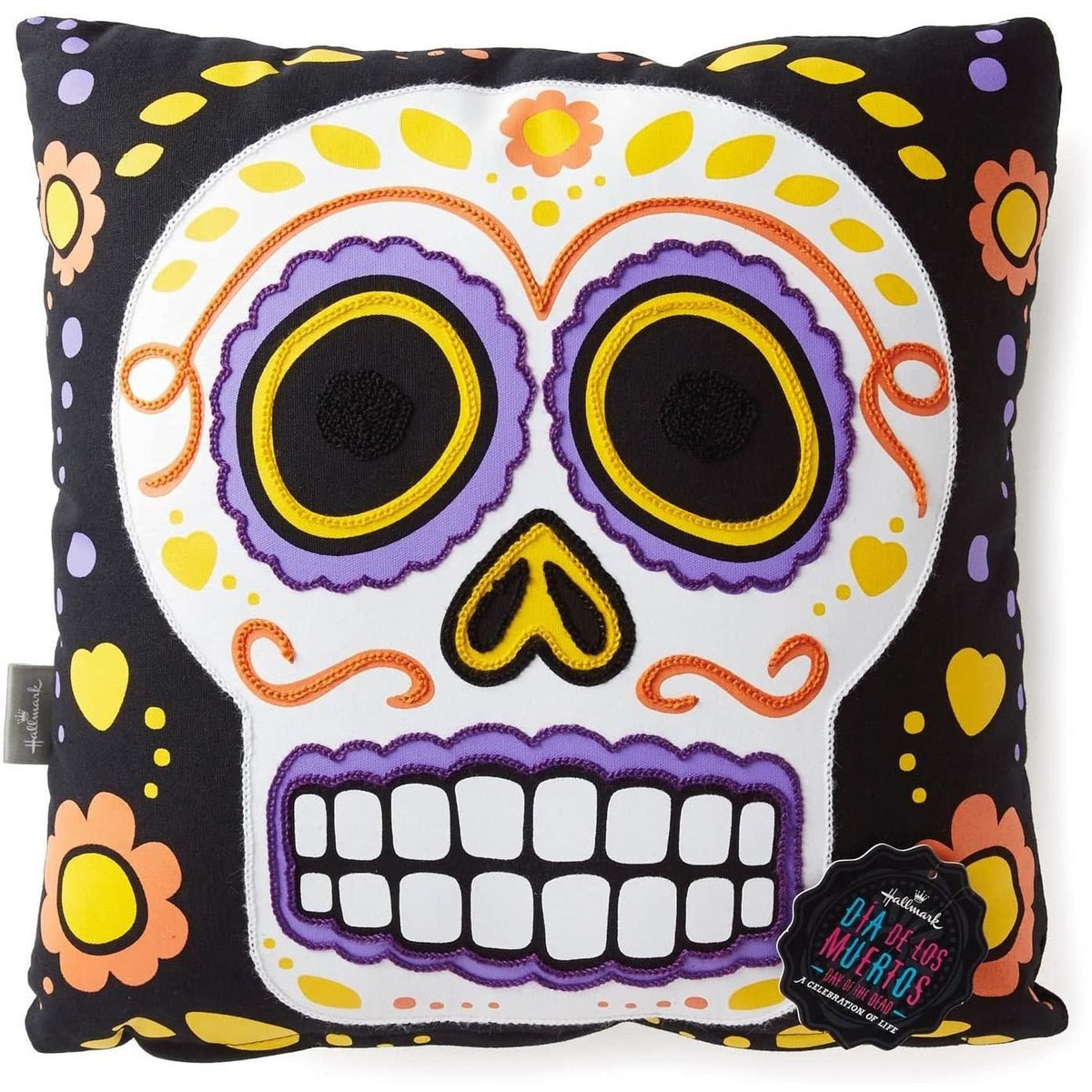 Hallmark Candy Sugar Skull Day of The Dead Pillow