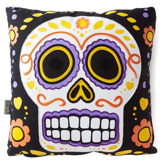Hallmark Candy Sugar Skull Day of The Dead Pillow