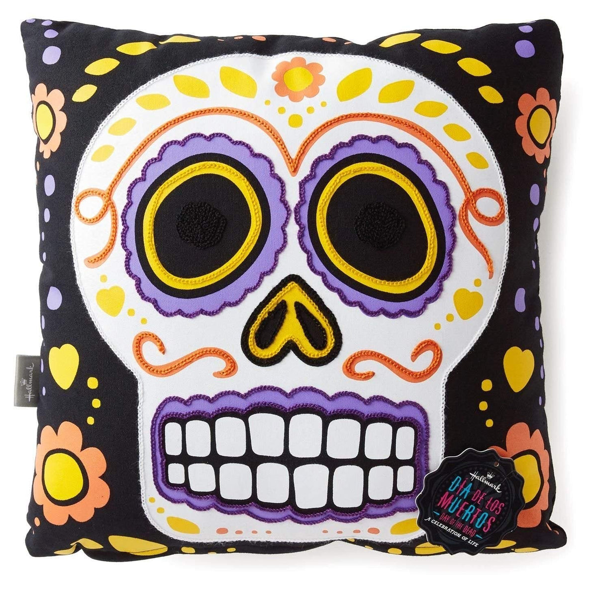 Hallmark Candy Sugar Skull Day of The Dead Pillow