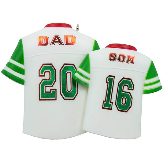 Hallmark Keepsake 2016 Dad & Son Red and Green Jerseys Ornament
