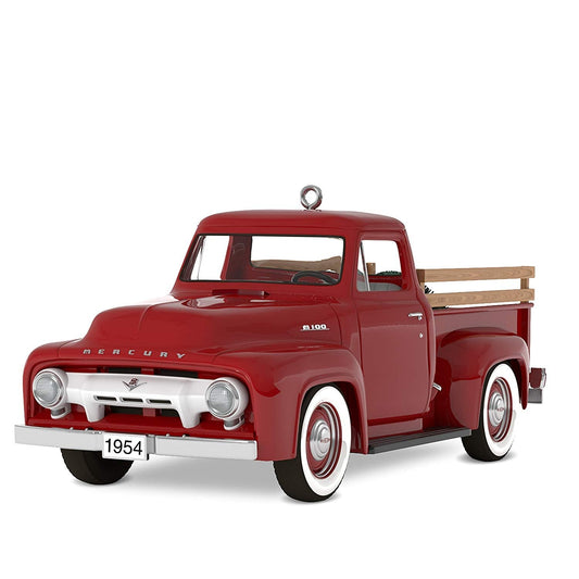 Hallmark Keepsake Christmas Ornament 2018 Year Dated, All - American Trucks 1954 Mercury M - 100, Metal