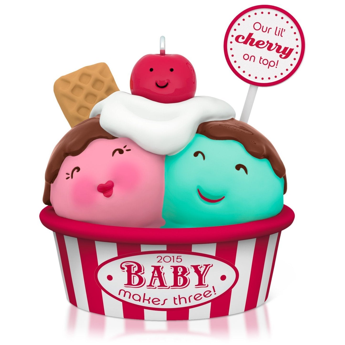 Hallmark Keepsake Ornament: New Parents' Baby Makes Three Ice Cream With Cherry on Top