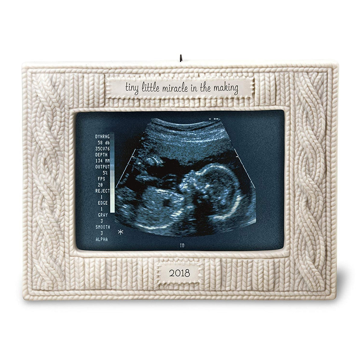 Hallmark Miracle in The Making Sonogram 2018 Porcelain Photo Ornament Milestones