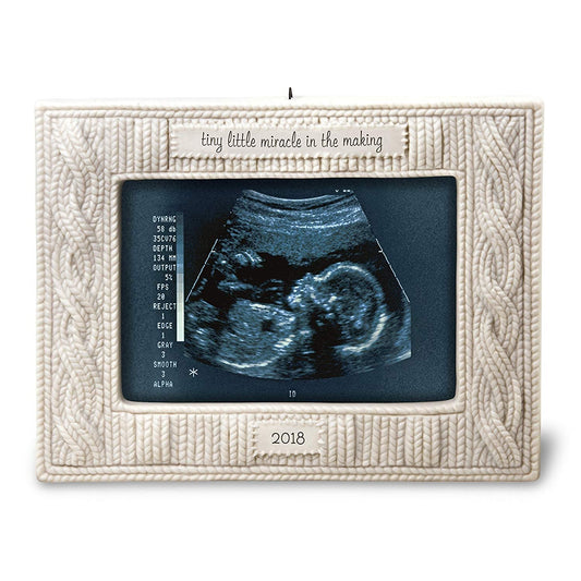 Hallmark Miracle in The Making Sonogram 2018 Porcelain Photo Ornament Milestones